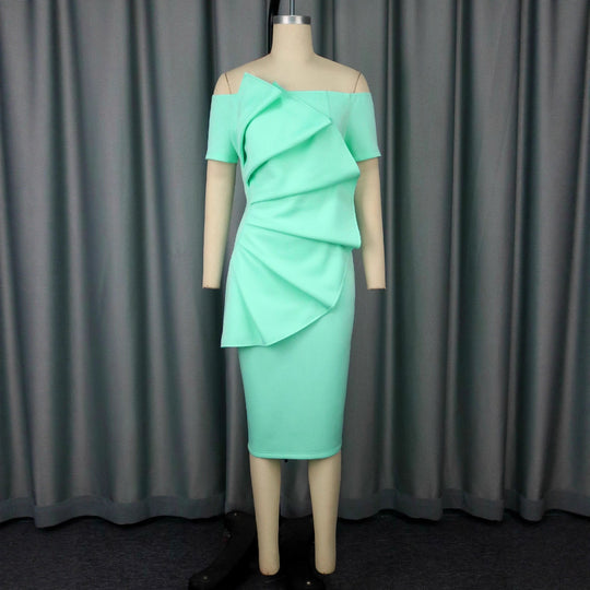 Damen Elegantes Wickelkleid mit asymmetrischem Design und Drapierungen R&B
