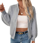 Damen lässige Sweatjacke mit voluminösen Ärmeln R&B