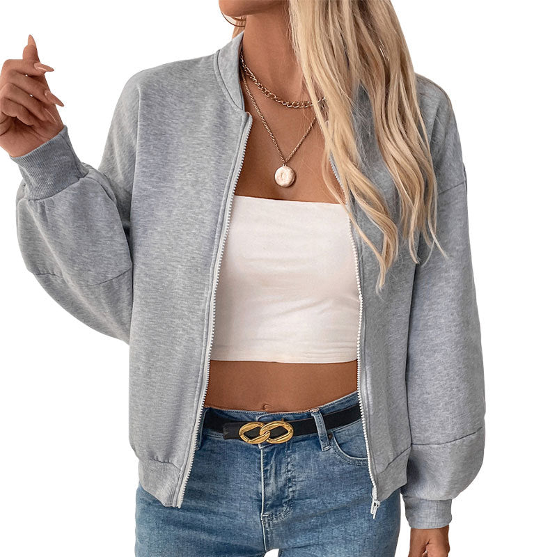 Damen lässige Sweatjacke mit voluminösen Ärmeln R&B