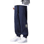 Herren nan Relax-Freizeithose aus feiner Breitkordstruktur mit Tunnelzug und elastischen Knöchelabschlüssen R&B