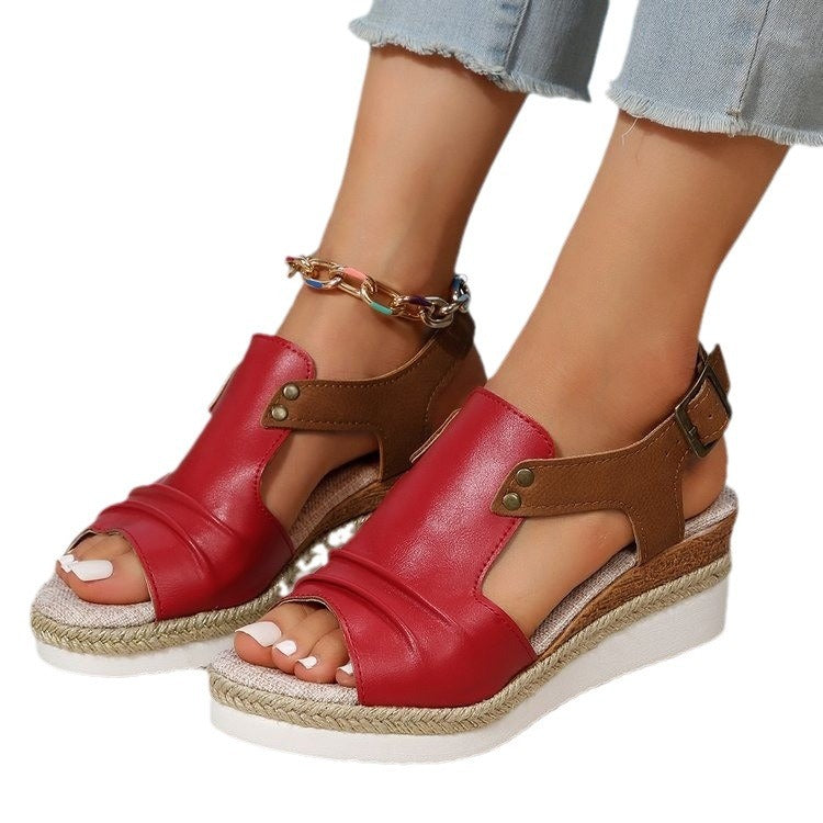 Damen Komfortable Plateau-Sandalen mit Riemen R&B