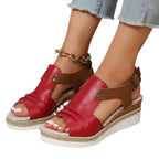 Damen Komfortable Plateau-Sandalen mit Riemen