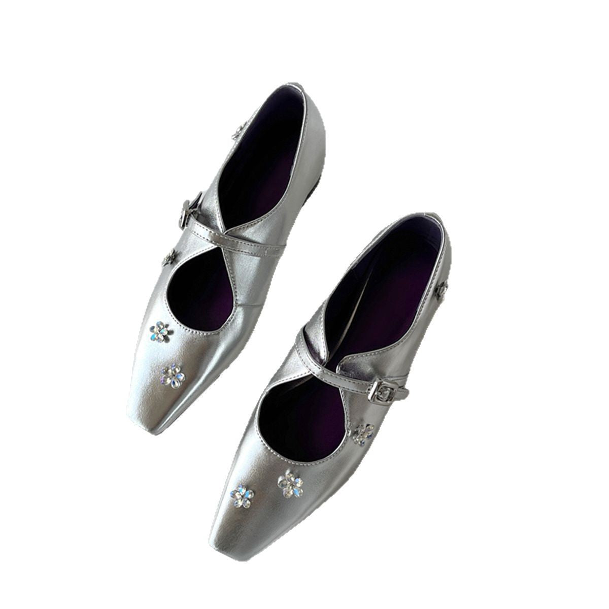 Damen elegante Mary Jane Schuhe mit floralen Details