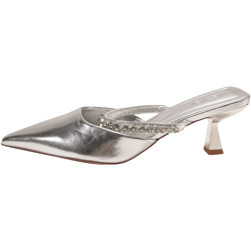 Damen Pumps mit funkelndem Riemen und spitzem Zehenbereich R&B