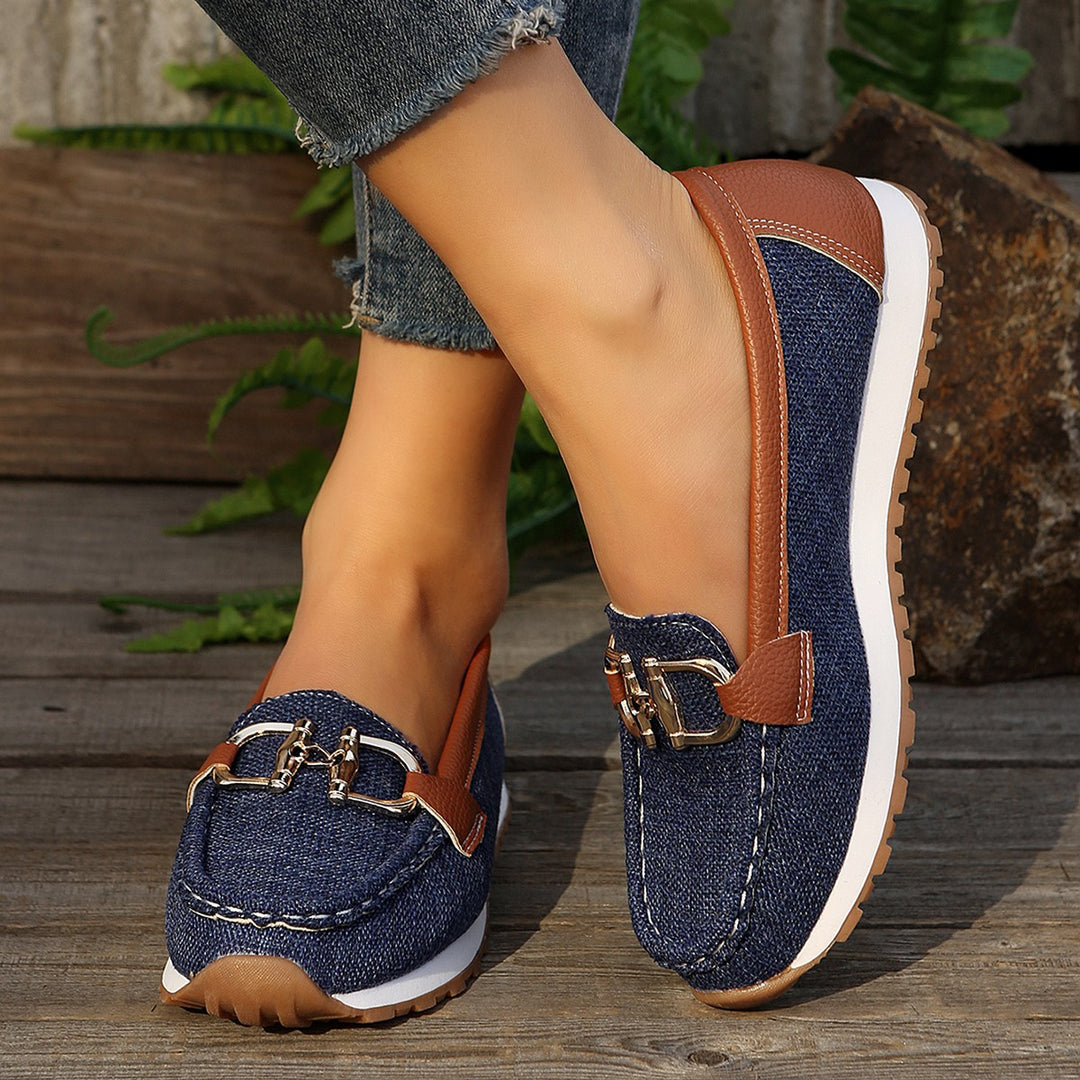 Damen Mokassin-Schuhe mit eleganter Schnallenapplikation R&B