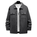 Herren nan Overshirt-Jacke mit Brustklappen, lockerer Passform und durchgehender Knopfleiste R&B