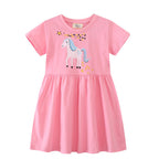 Mädchen Kurzarm Kleid mit bezauberndem Einhorn-Design R&B