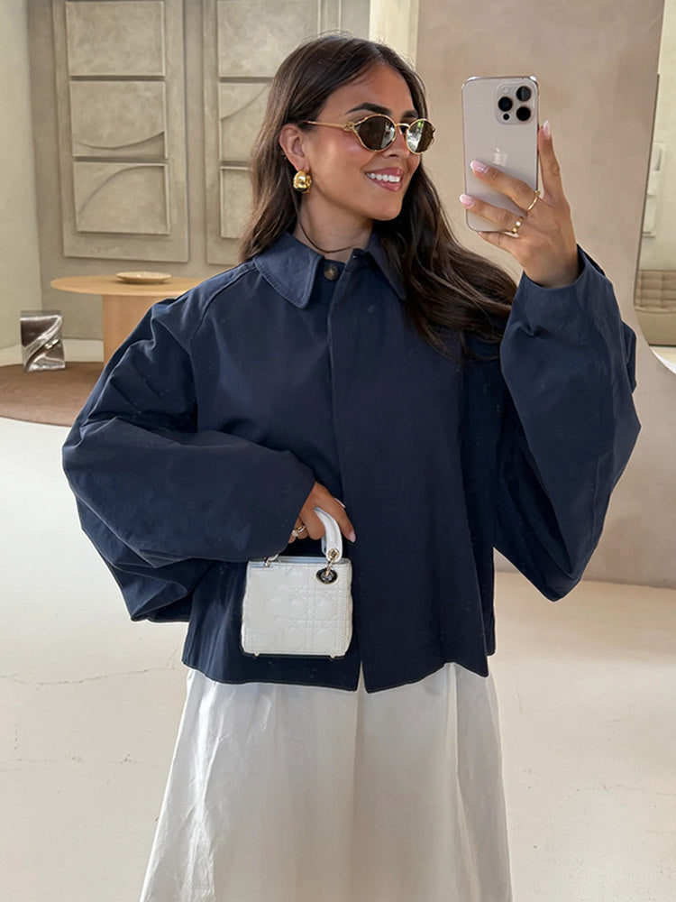 Damen Oversized Bluse mit dekorativen Puffärmeln R&B