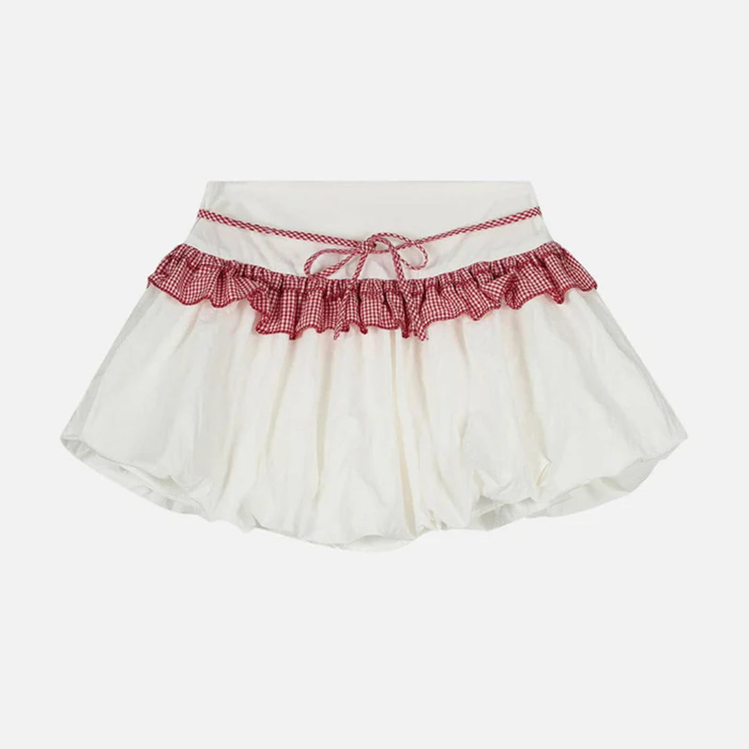 Damen Rüschenrock mit hoher Taille und verspielten Details R&B