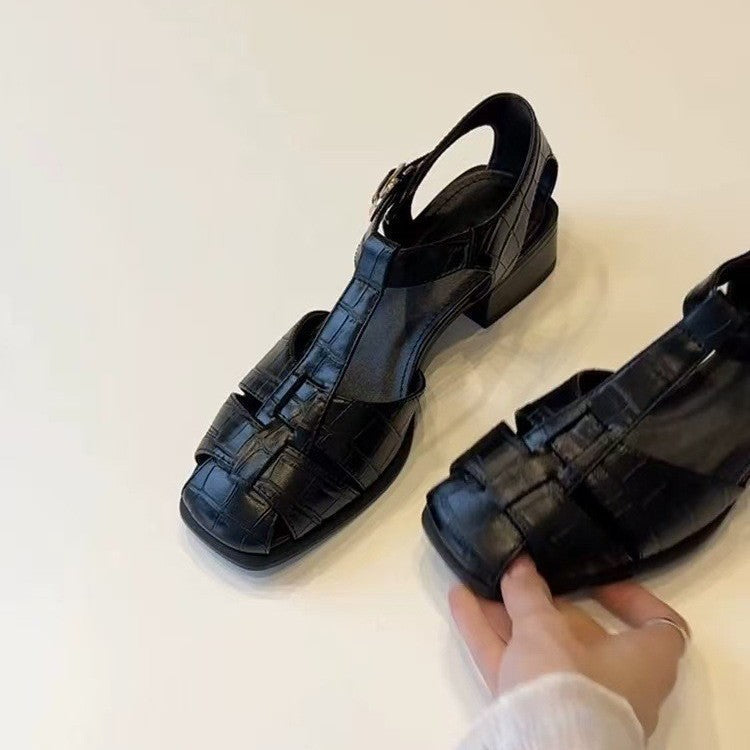 Damen elegante Sandalen mit Blockabsatz