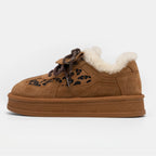Damen modische Sneakers mit kuscheligem Innenfutter und tierischem Muster R&B