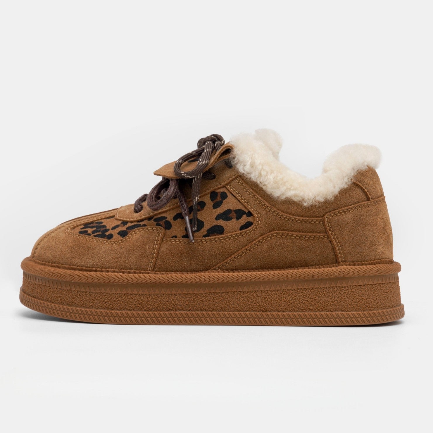 Damen modische Sneakers mit kuscheligem Innenfutter und tierischem Muster R&B