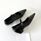Damen elegante Slingback-Ballerinas mit modischem Riemen und spitzem Fußteil R&B