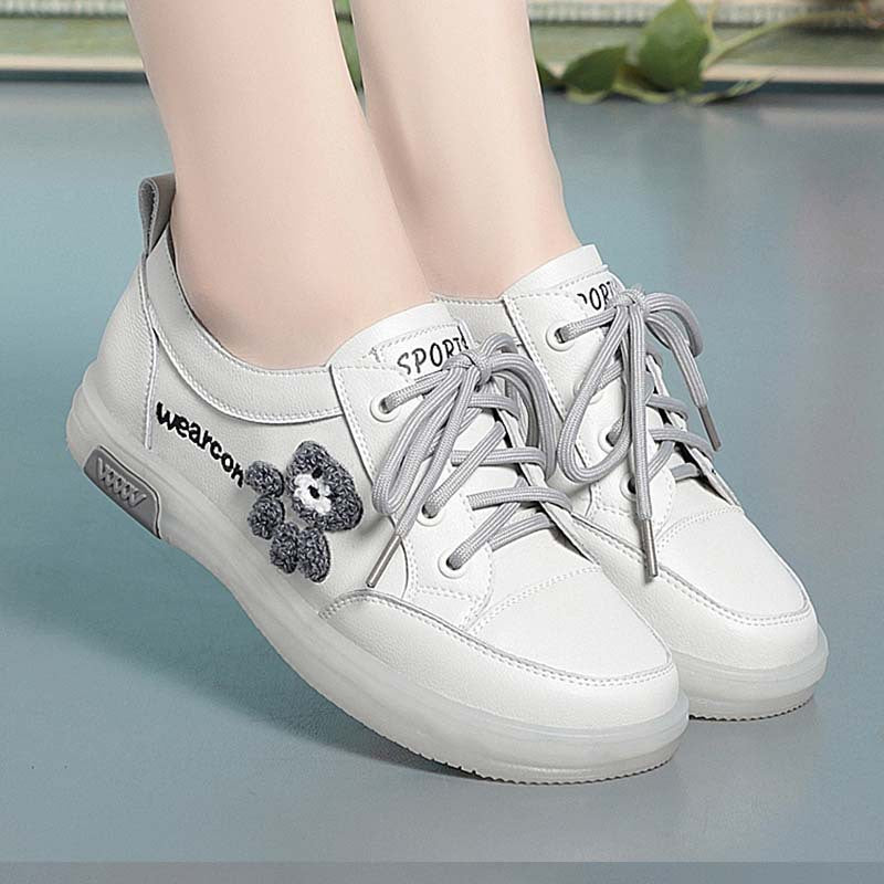 Damen Sportliche Sneaker aus hochwertigem Leder mit verspieltem Motiv und komfortabler Dämpfung R&B