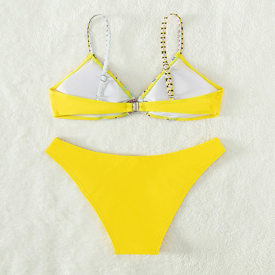 Damen Bikini mit verstellbaren Trägern und raffiniertem Floral-Design R&B