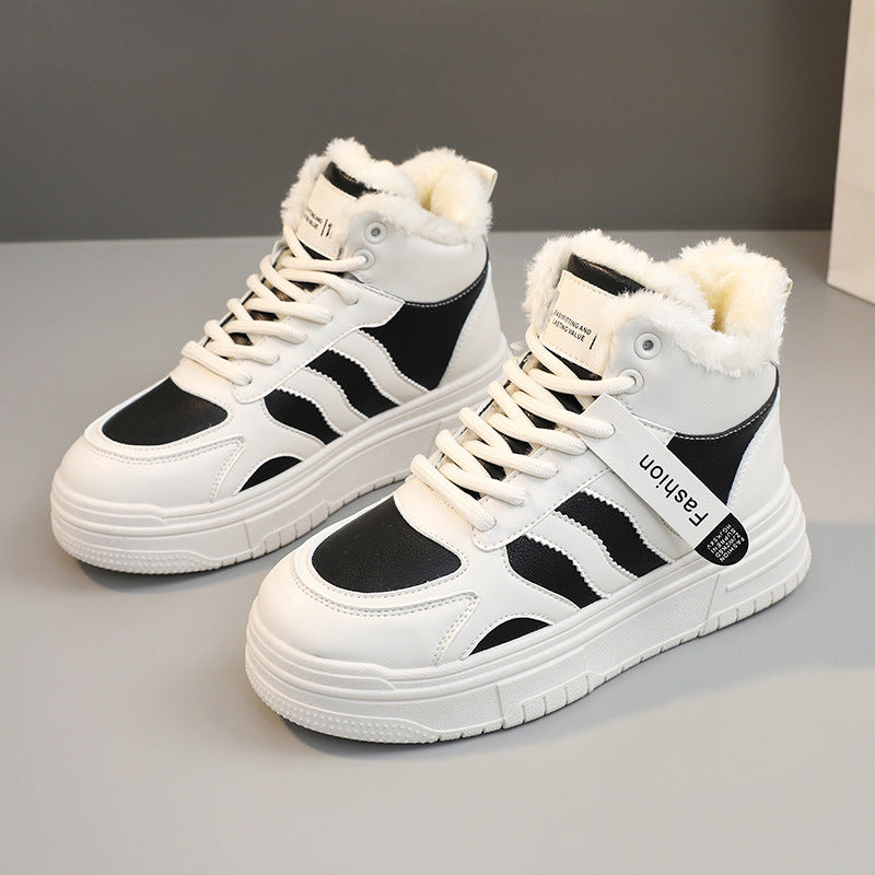 Damen Hochflorige Sneaker aus robustem Kunstleder mit weichem Innenfutter R&B
