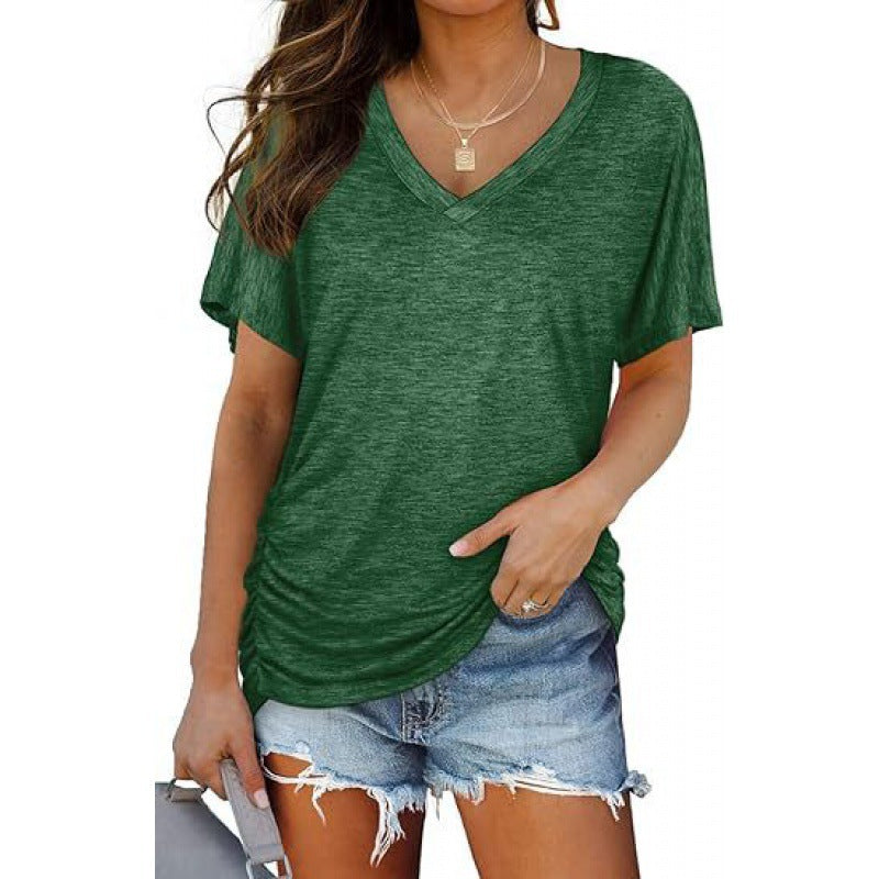 Damen V-Ausschnitt T-Shirt Aus Weichem Single Jersey Heidi-Mode
