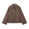 Damen modische Oversized-Winterjacke mit Knopfleiste und praktischen Taschen R&B