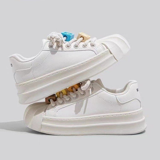 Damen Casual Sneakers mit bunten Schnürsenkeln und komfortabler Plateau-Sohle R&B