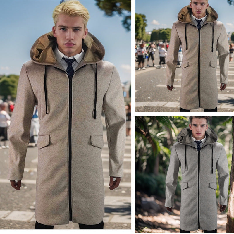 Herren Modische Parka-Jacke mit abnehmbarer Kapuze und praktischen Taschen R&B