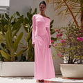 Damen Elegantes Maxikleid mit asymmetrischem Design und Raffungen