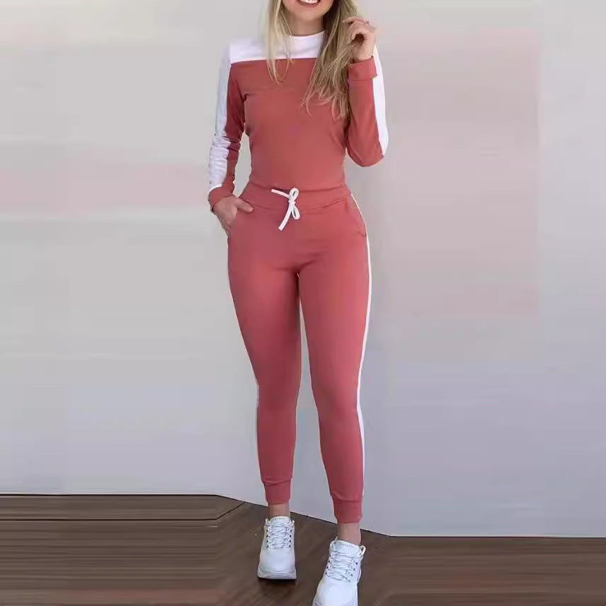 Damen Sportlicher Jumpsuit mit abnehmbaren Trägern und seitlichen Kontraststreifen R&B