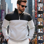 Herren lässiger Sweatpullover mit halbem Reißverschluss und gepolstertem Oberteil R&B