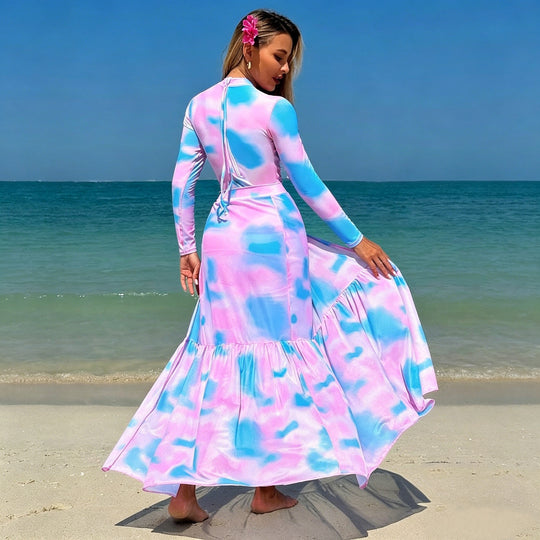 Damen Langärmliges Maxikleid R&B