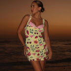 Damen Enges Tiermuster-Kleid mit transparenten Einsätzen R&B