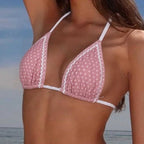 Damen Triangel-Bikini mit transparenter Spitze R&B