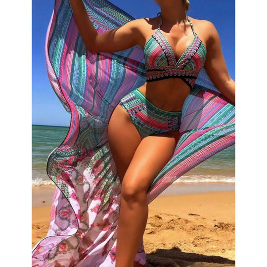Damen Hochwertiger Bikini-Set mit einzigartigem Muster R&B