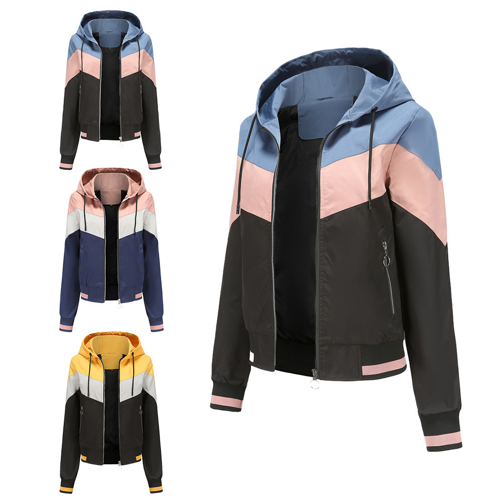 Damen sportliche Windbreaker-Jacke mit praktischen Reißverschlusstaschen R&B