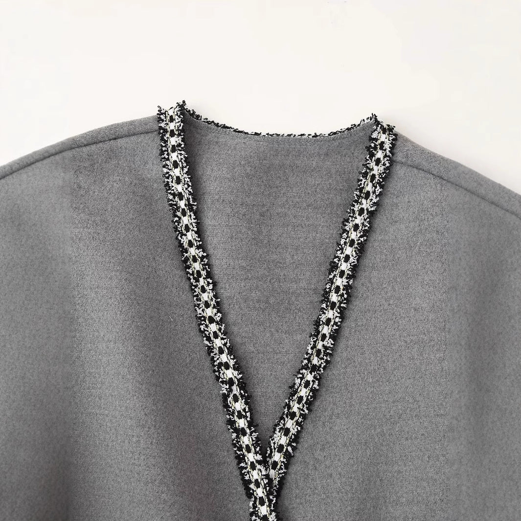 Damen lässiger Cardigan mit praktischen Taschen und eleganter Schnürung R&B