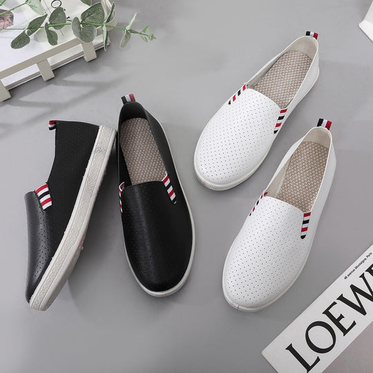 Damen komfortable Slip-On Schuhe mit perforiertem Obermaterial R&B