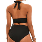 Damen Hochtaillierter Bikini mit Wickeloberteil R&B