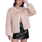 Damen trendige Kunstpelzjacke R&B
