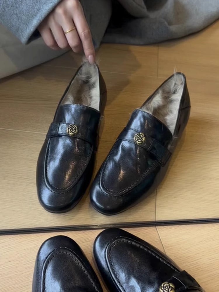 Damen Mokassins mit luxuriösem Innenfutter und eleganter Schmuckschließe R&B