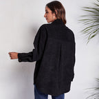 Damen Oversized Cordjacke mit bunten Taschen R&B