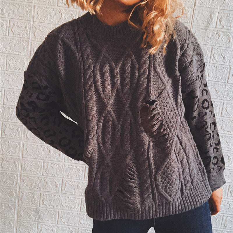 Damen lässiger Strickpullover mit modernem Muster und einzigartigen Details R&B
