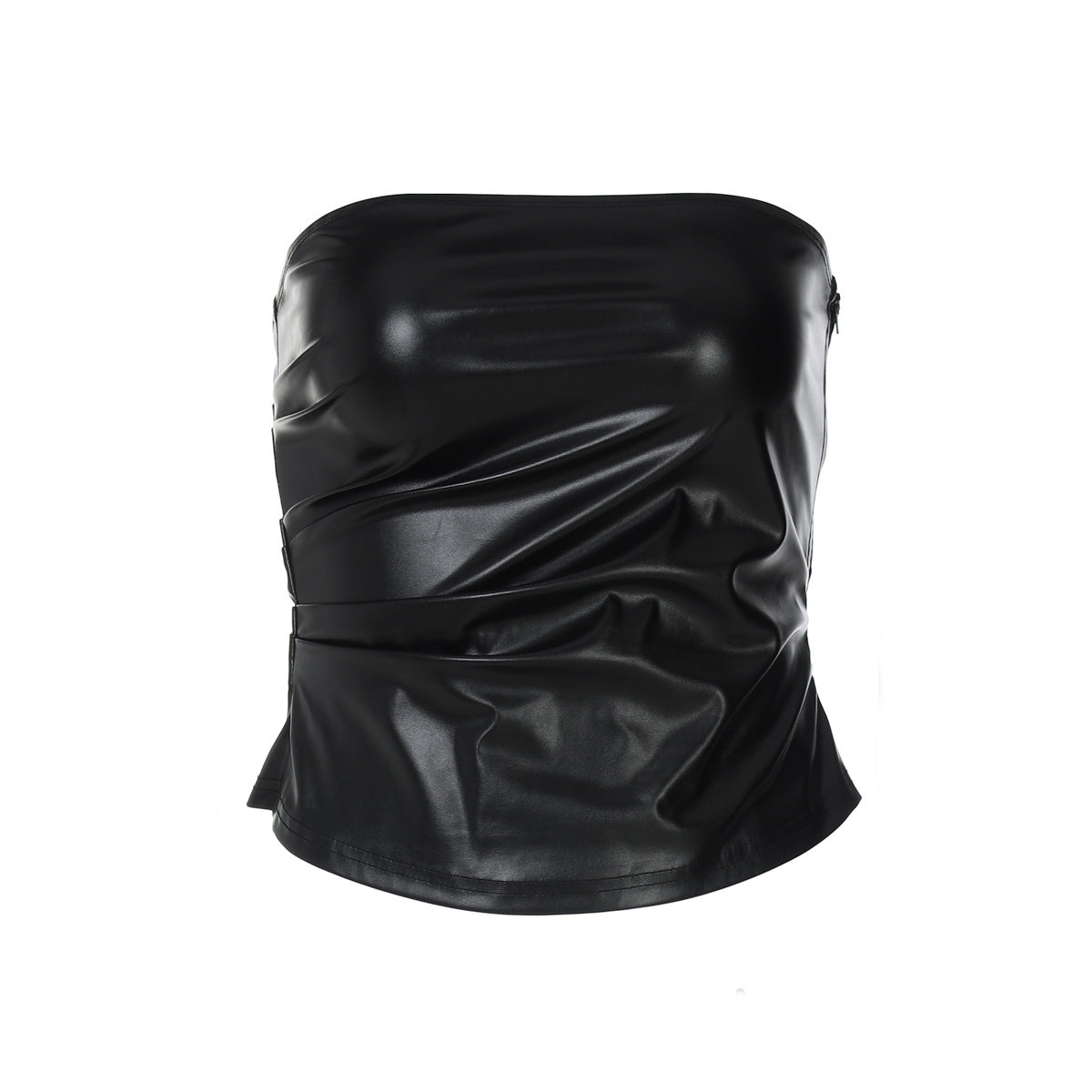 Damen ärmelloses Satin-Top mit elegantem Raffungselement R&B