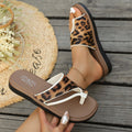 Damen Trendige Zehentrenner-Sandalen mit Leopardenmuster R&B
