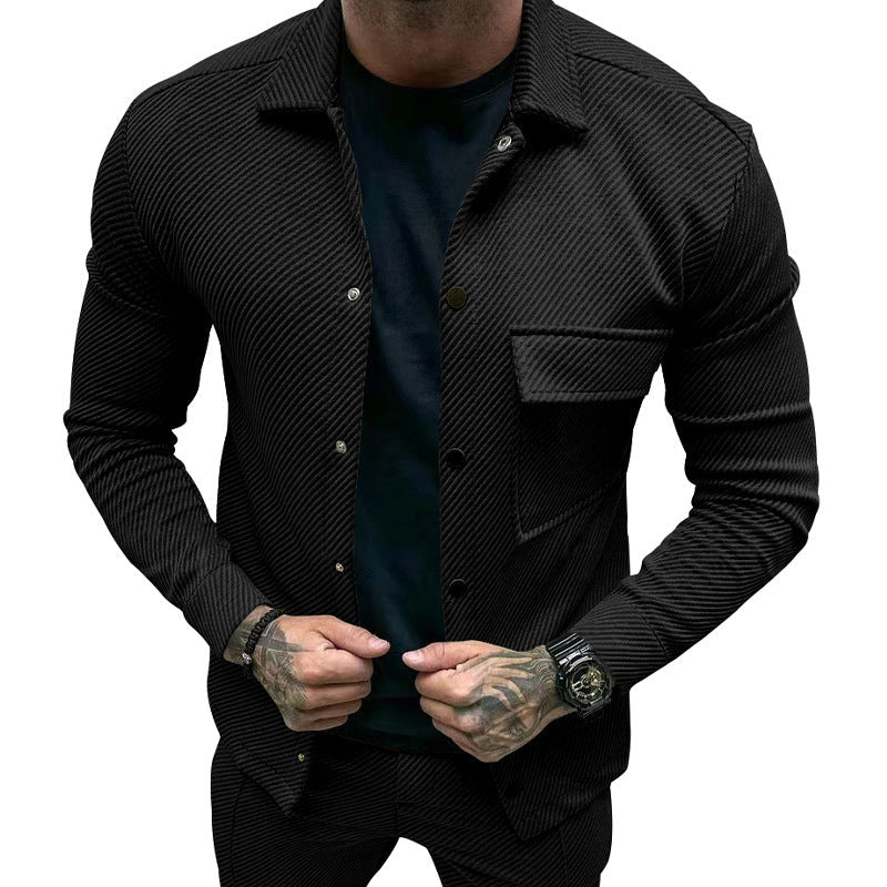 Herren Freizeitjacke mit gestreiftem Design und praktischen Taschen R&B