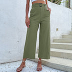Damen Culotte-Hose mit hohem Bund und Gürtel