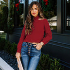 Damen modischer Crop-Pullover mit schulterfreiem Design und Rippstruktur R&B
