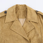Damen elegante Kurzjacke im Biker-Stil aus weichem Kunstleder R&B