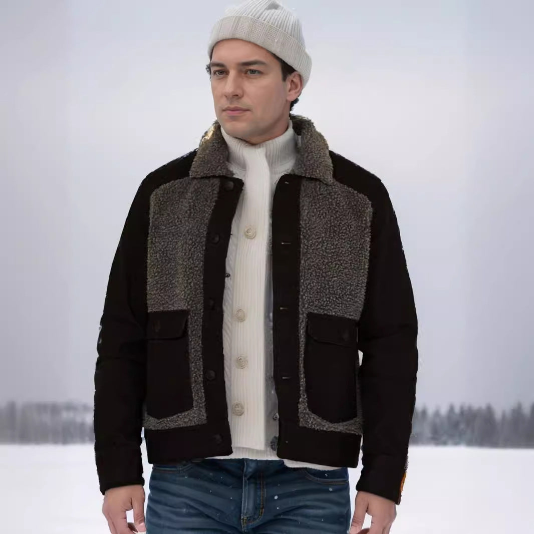 Herren lässige Fleece-Jacke R&B