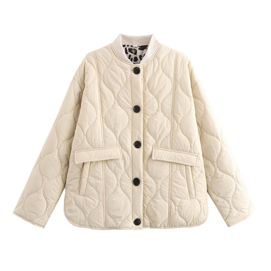 Damen gesteppte Übergangsjacke mit praktischen Taschen und elegantem Stehkragen R&B