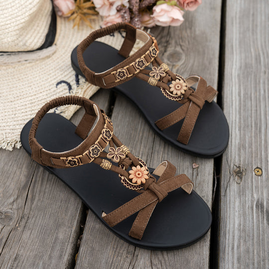 Damen modische Sandalen mit floralen Akzenten R&B