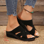 Damen Komfortable Wedge-Sandalen mit atmungsaktiven Riemen R&B