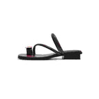 Damen Elegante Zehensteg-Sandalen mit geschmeidigem Riemendesign und luxuriösem Akzent R&B